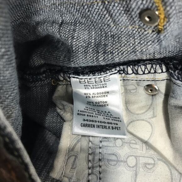 Bebe Carmen Interlk Bootcut Jeans Dark Blue Size 29 Petite - Picture 8 of 9